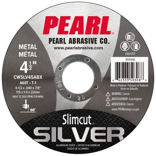 SlimCut™ Silver Thin Cut-Off Wheel T-1 4 1/2" x .040" x 7/8 A60T CWSLV45ABX, Box of 50