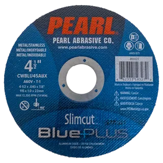 SlimCut™ Blue Plus Thin Cut-Off Wheel T-1 4 1/2" x .040" x 7/8 A60V CWBLU45ABX, Plastic Container of 25