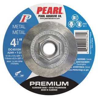 Premium Aluminum Oxide Depressed Center Grinding Wheel 4-1/2 x 1/4 x 5/8-11 A24R T-27 DC4510H