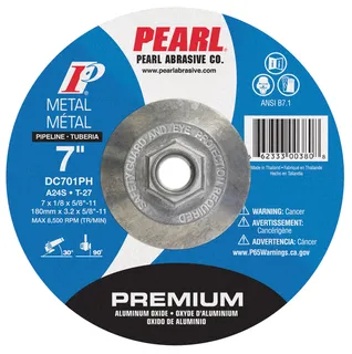 Premium Aluminum Oxide Depressed Center Grinding Wheel 7 x 1/8 x 5/8-11 A24S T-27 Pipeline DC701PH
