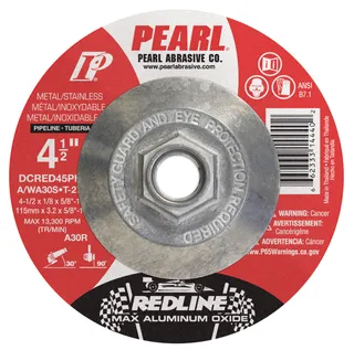 Redline™ Max A.O.™ Depressed Center Grinding Wheels Pipeline 4-1/2 x 1/8 x 5/8-11 A/WA30S T-27