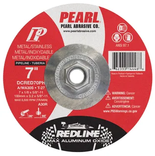 Redline™ Max A.O.™ Depressed Center Grinding Wheels Pipeline 7 x 1/8 x 5/8-11 A/WA30S T-27