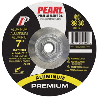 Premium DC Grinding Wheel For Aluminum 7 x 1/4 x 5/8-11 AL24M T-27 DA7020H