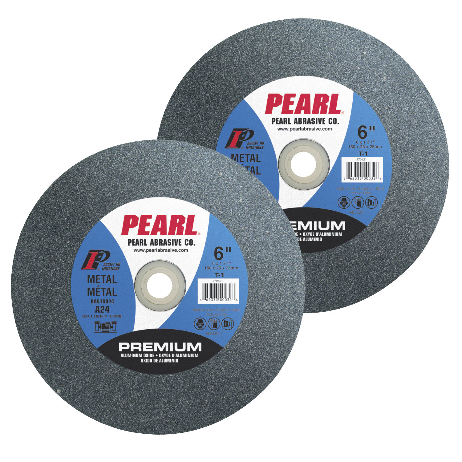 thumbnail image 2 of POWERTEC 8" X 1" Grinding Wheel 60-Grit Aluminum Oxide (5/8" Arbor) For Bench Grinders 2 of 6