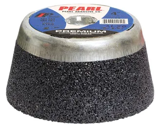 Premium Aluminum Oxide Grinding Stone 6 x 2 x 5/8-11 T-11 Metal-Backed A/Z16Q CSA616M