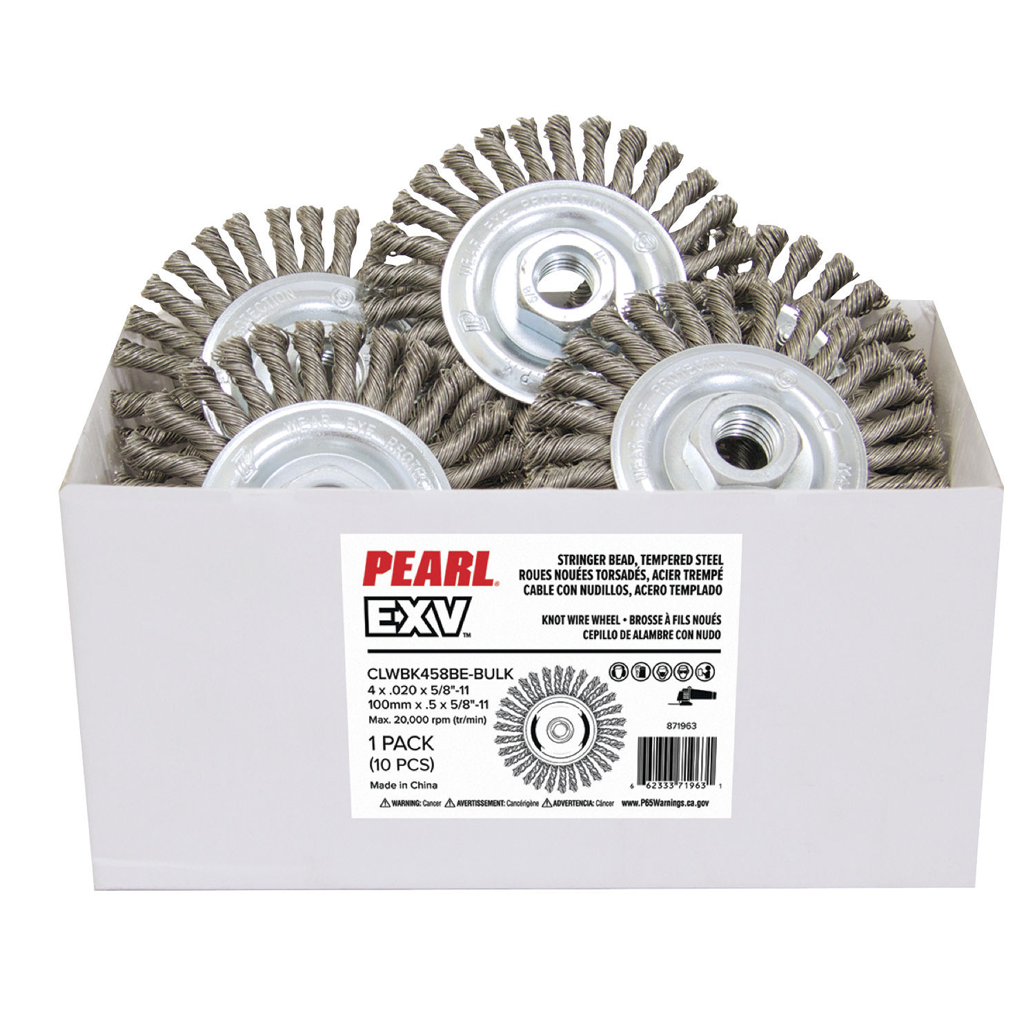 thumbnail image 2 of Wolverine 36218 4" Knot Wire Wheel - .020 Steel Fill Stringer Bead Twist, 5/8" Arbor 2 of 4